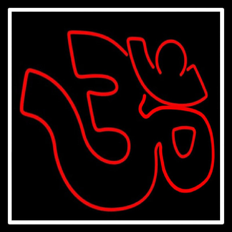 Om With Border Neontábla