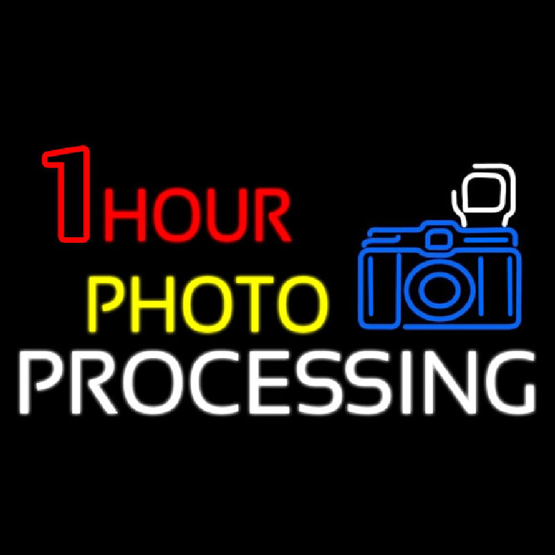 One Hour Photo Processing With Logo Neontábla