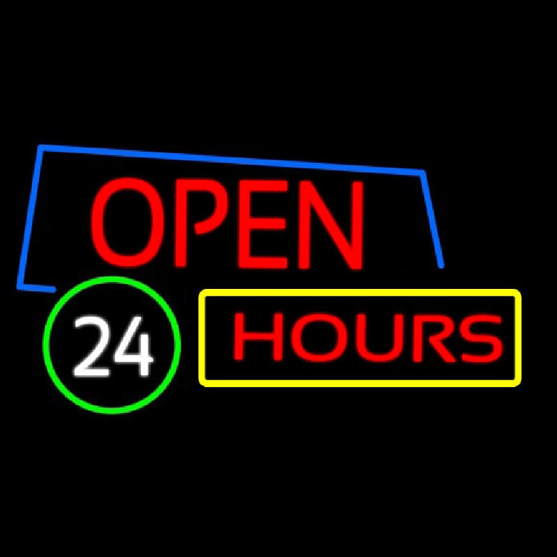 Open 24 Hours Neontábla