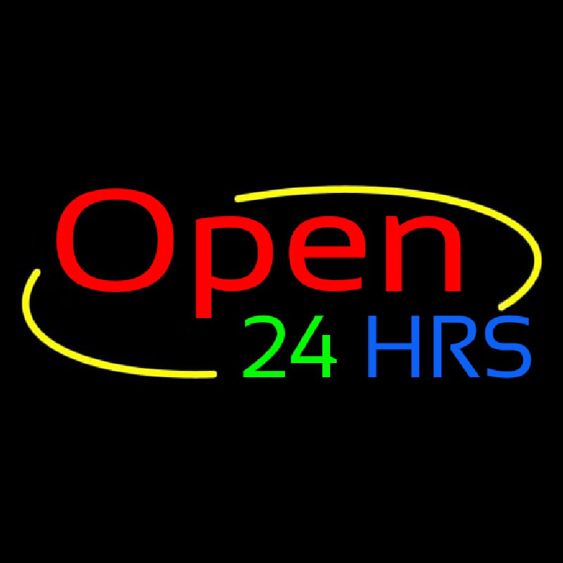 Open 24 Hrs Neontábla