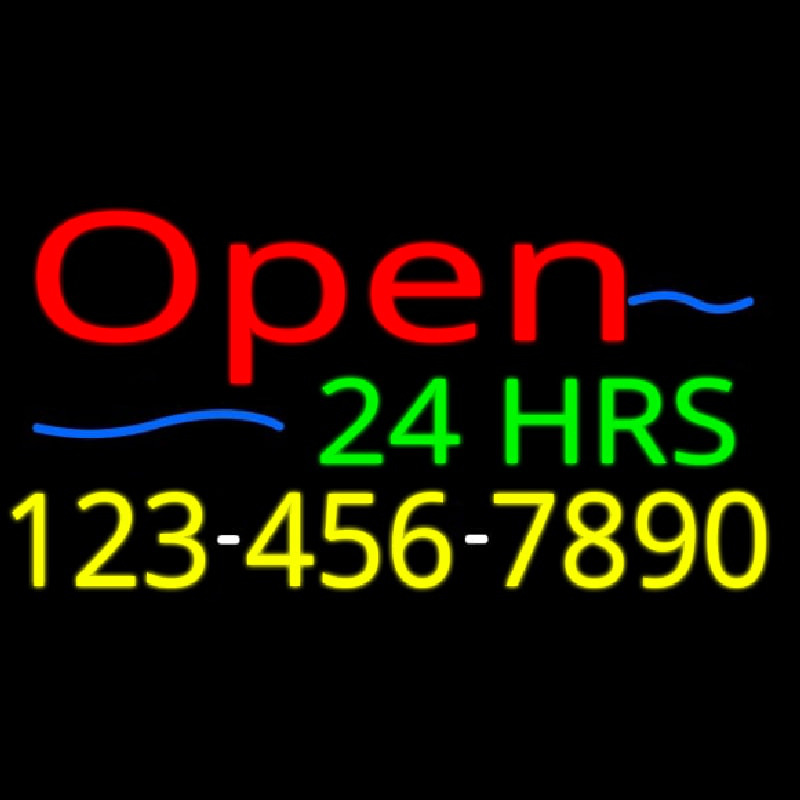 Open 24 Hrs Neontábla