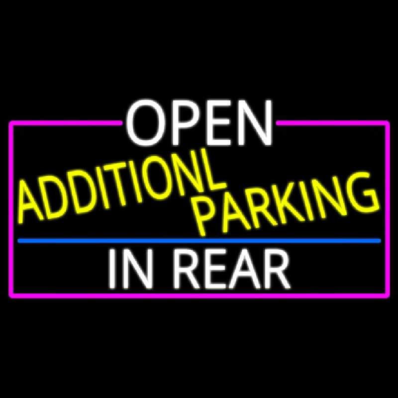 Open Additional Parking In Rear With Pink Border Neontábla