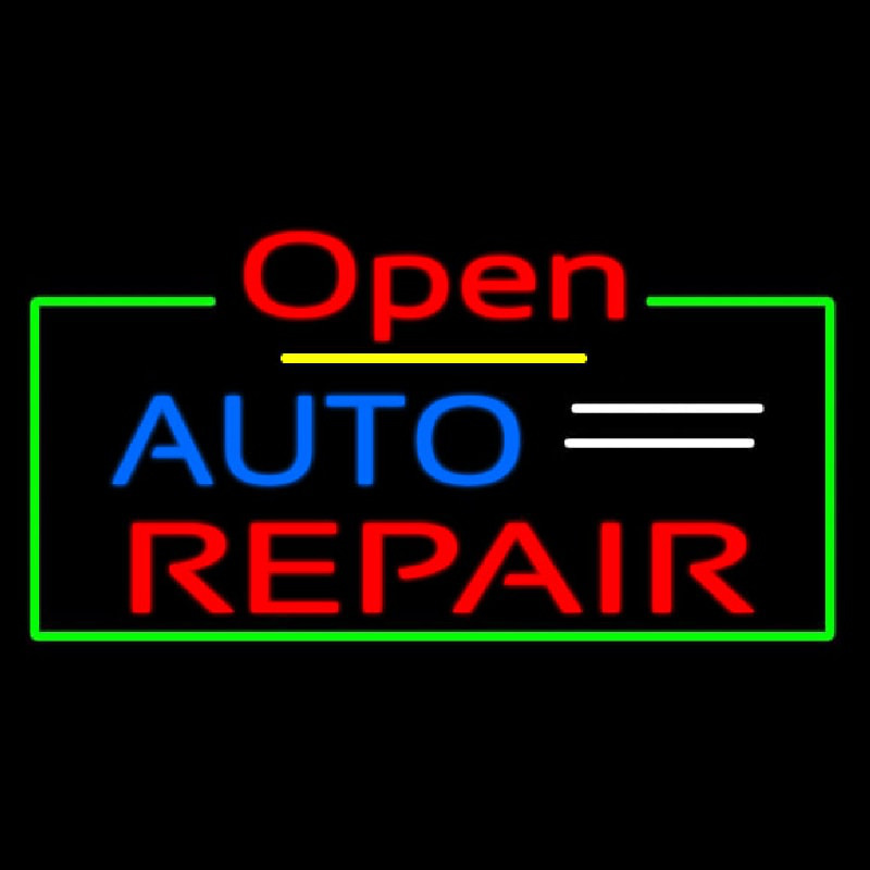 Open Auto Repair Neontábla