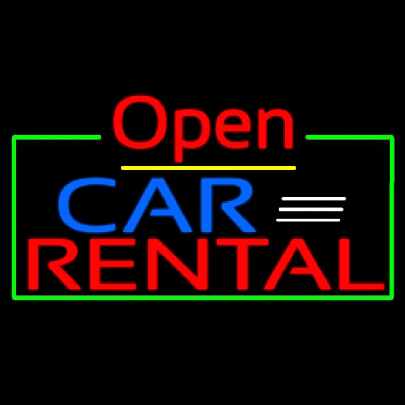 Open Car Rental Neontábla