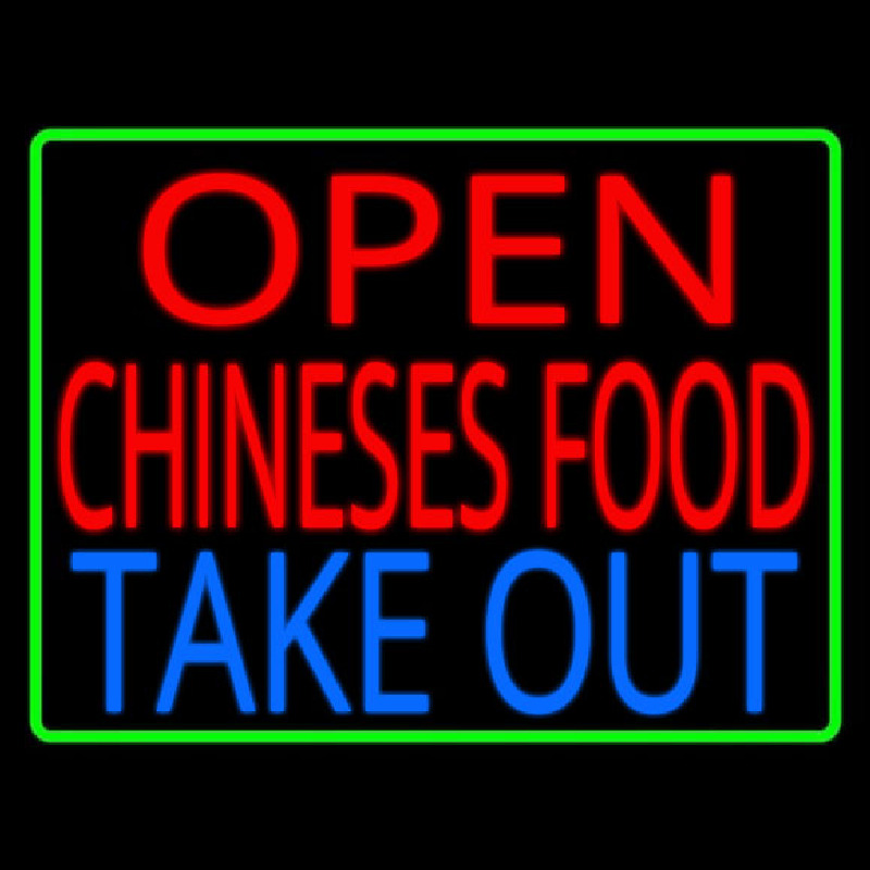 Open Chinese Food Take Out Neontábla