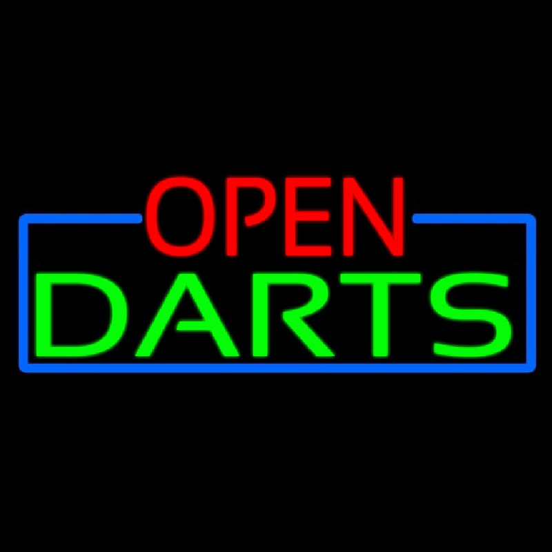 Open Darts With Blue Border Neontábla