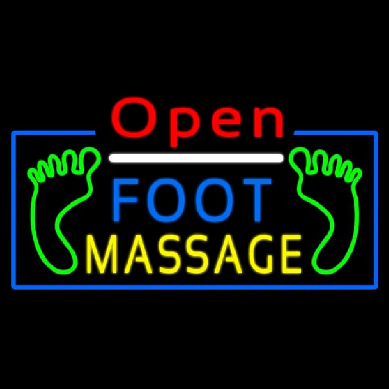 Open Foot Massage Neontábla