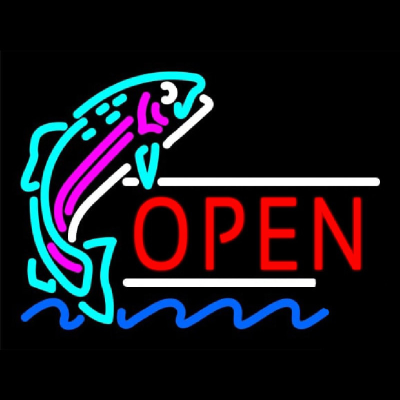 Open Jumping Fish Neontábla