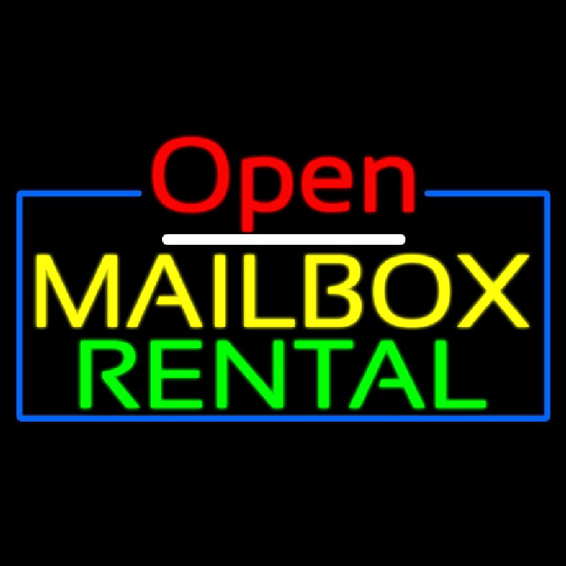 Open Mailbo  Rental Neontábla