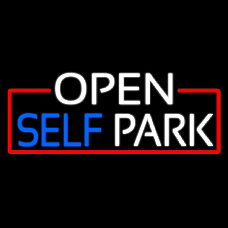 Open Self Park With Red Border Neontábla