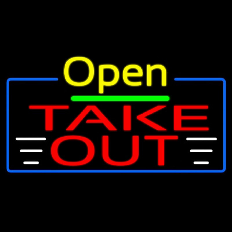 Open Take Out Neontábla