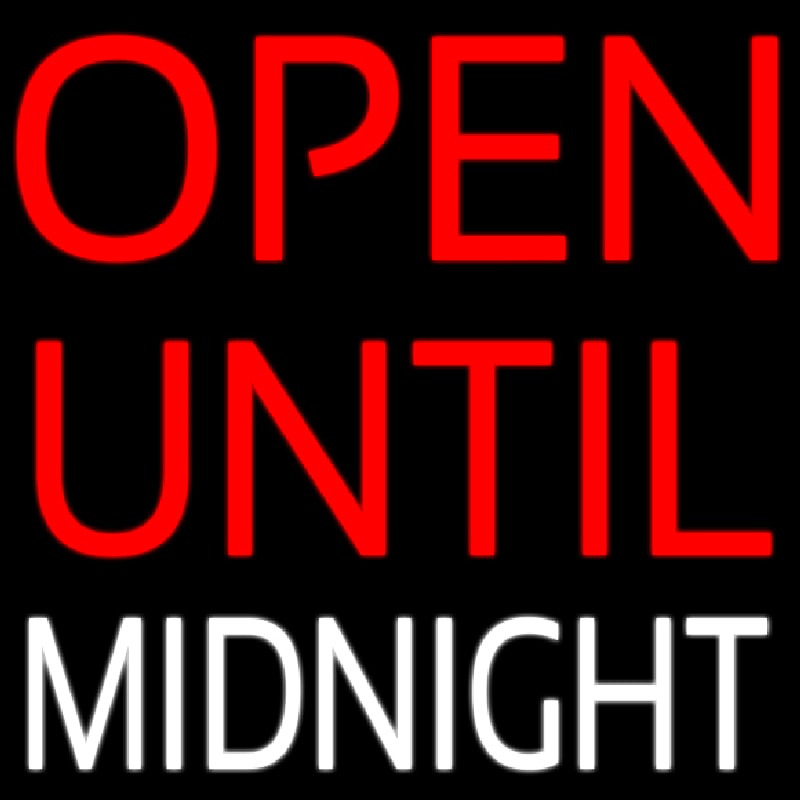 Open Until Midnight Neontábla