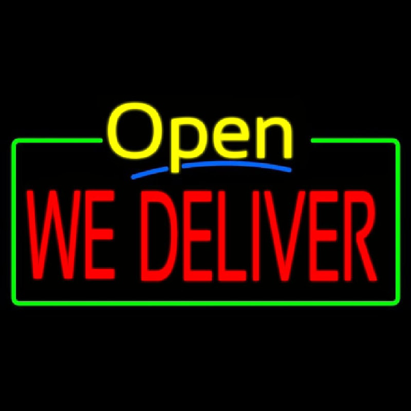 Open We Deliver Neontábla