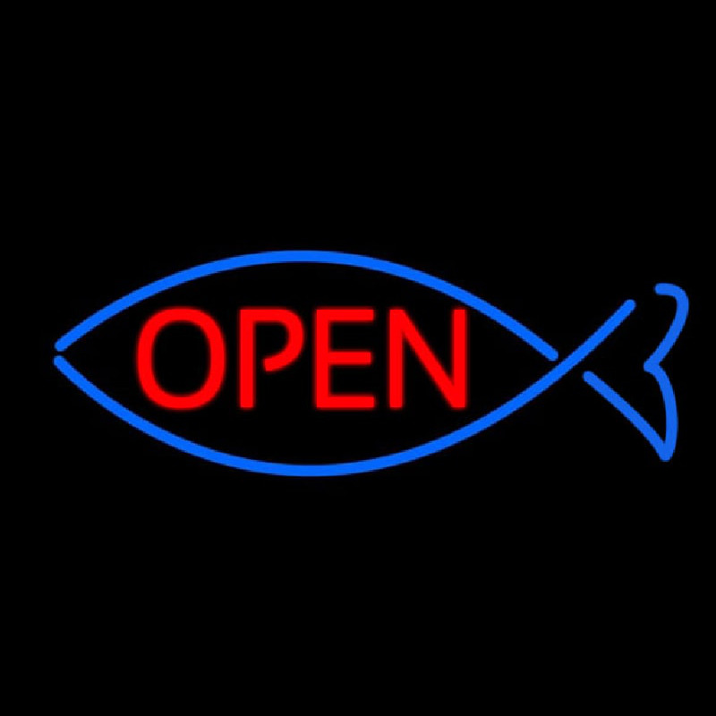 Open With Fish Neontábla