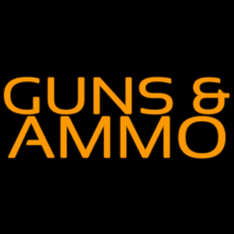 Orange Guns And Ammo Neontábla