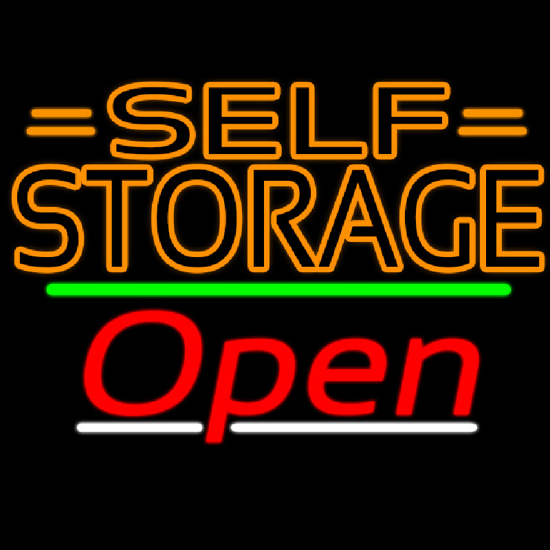 Orange Self Storage Block With Open 3 Neontábla