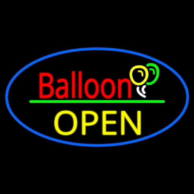 Oval Block Open Balloon Neontábla