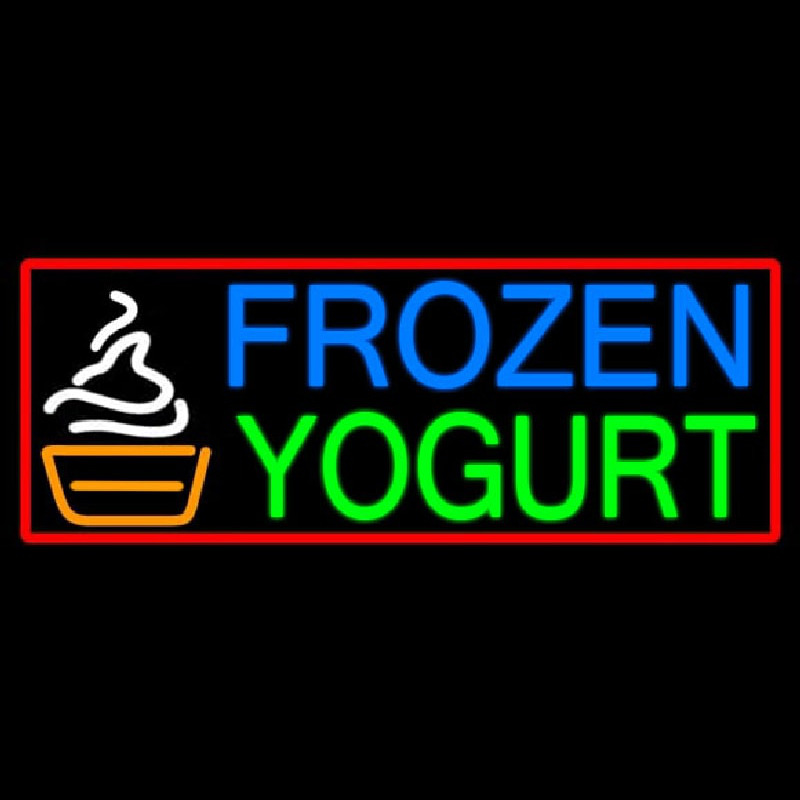 Oval Blue Green Frozen Yogurt Neontábla
