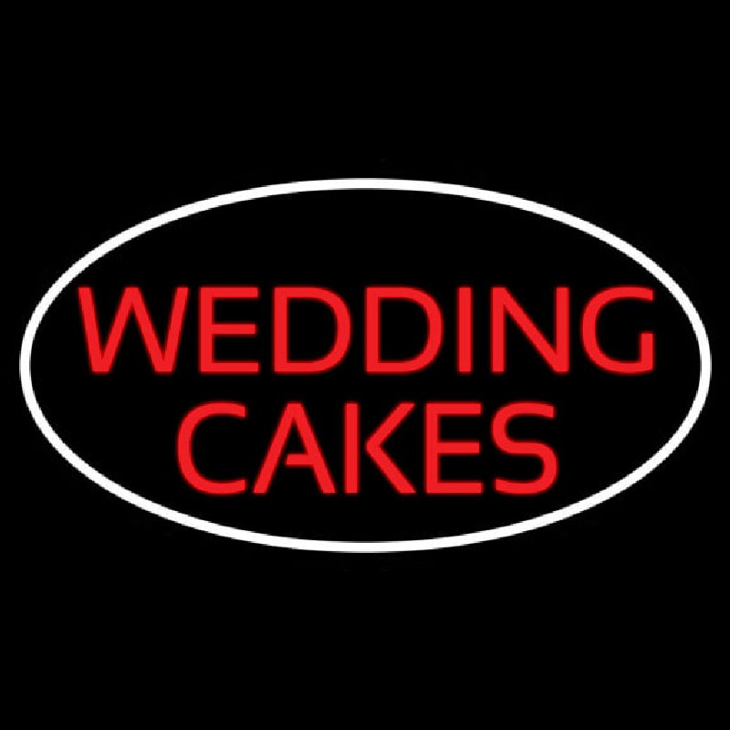 Oval Wedding Cakes Neontábla