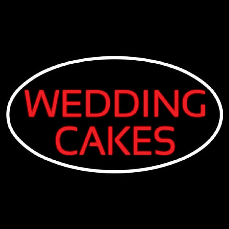 Oval Wedding Cakes Neontábla