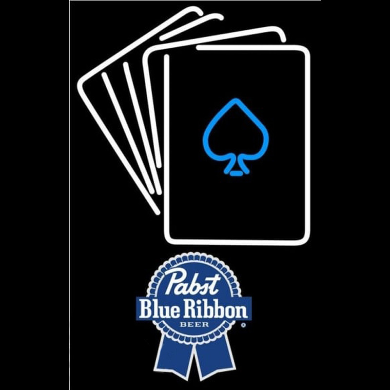 Pabst Blue Ribbon Cards Beer Sign Neontábla