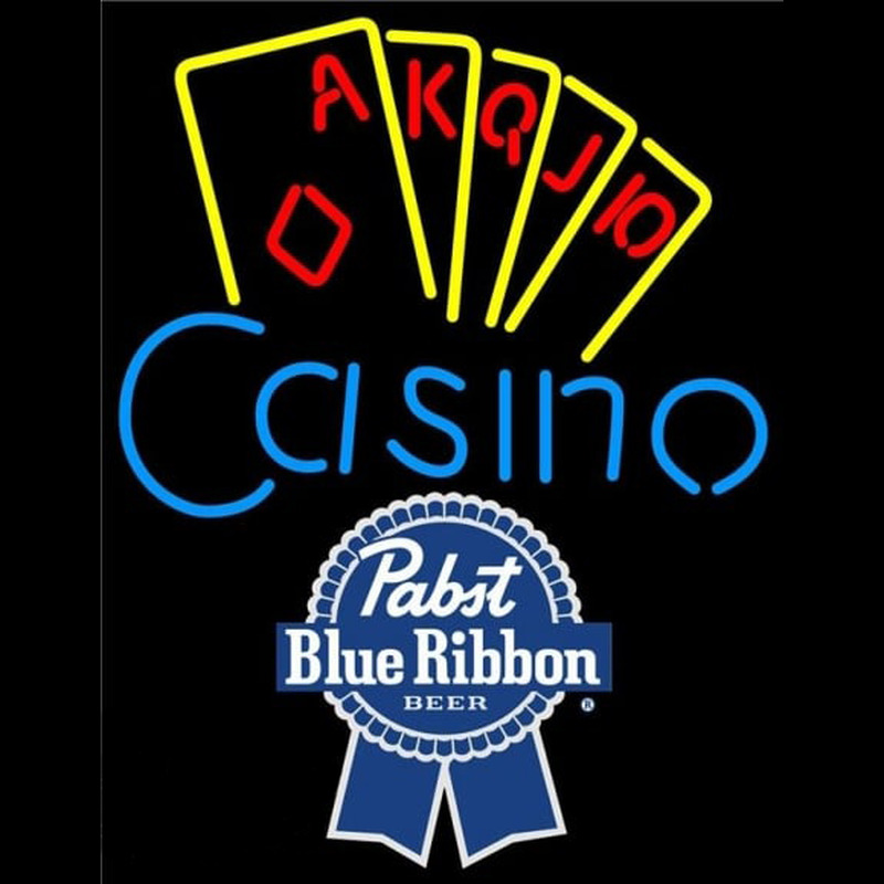 Pabst Blue Ribbon Poker Casino Ace Series Beer Sign Neontábla