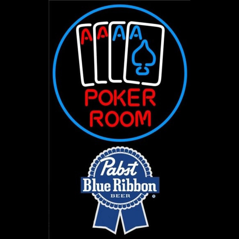 Pabst Blue Ribbon Poker Room Beer Sign Neontábla