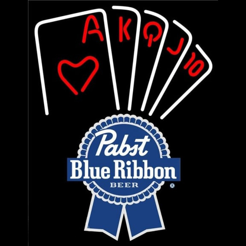 Pabst Blue Ribbon Poker Series Beer Sign Neontábla