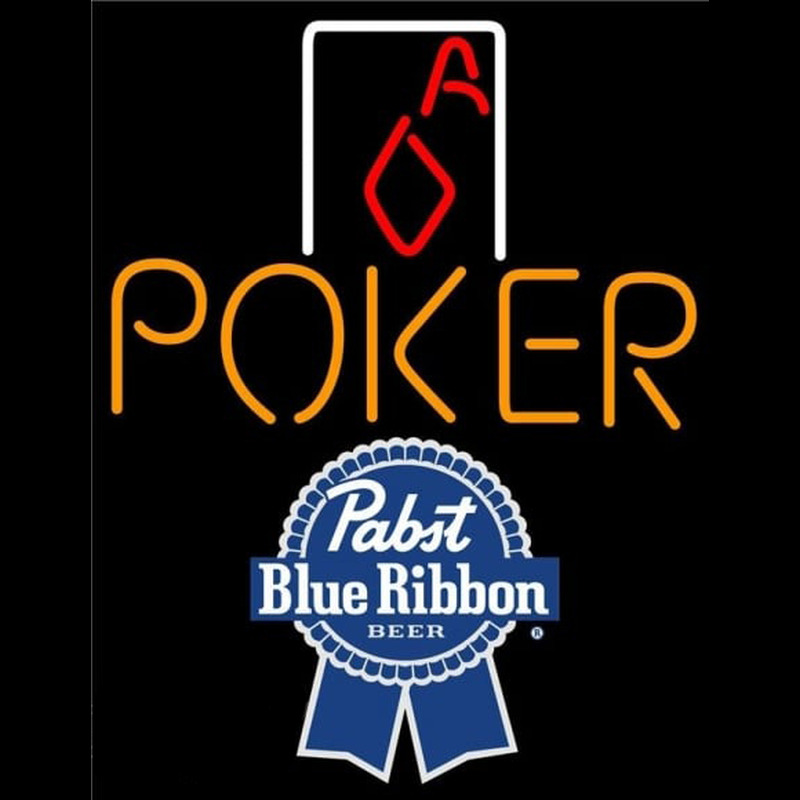 Pabst Blue Ribbon Poker Squver Ace Beer Sign Neontábla