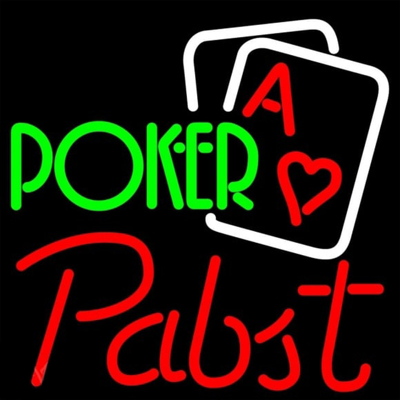 Pabst Green Poker Beer Sign Neontábla