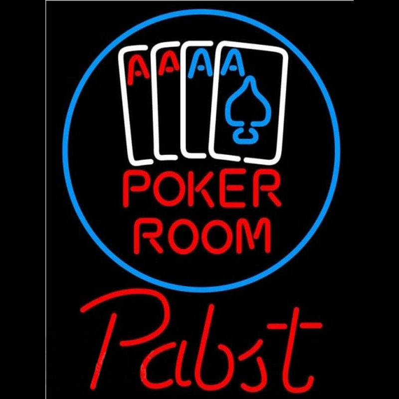 Pabst Poker Room Beer Sign Neontábla