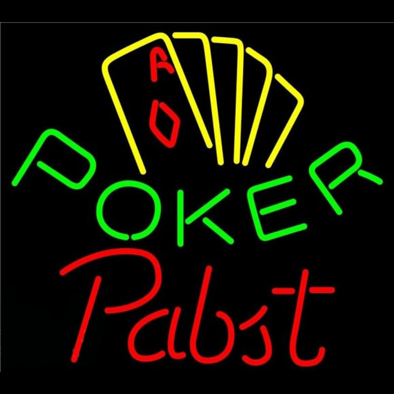 Pabst Poker Yellow Beer Sign Neontábla