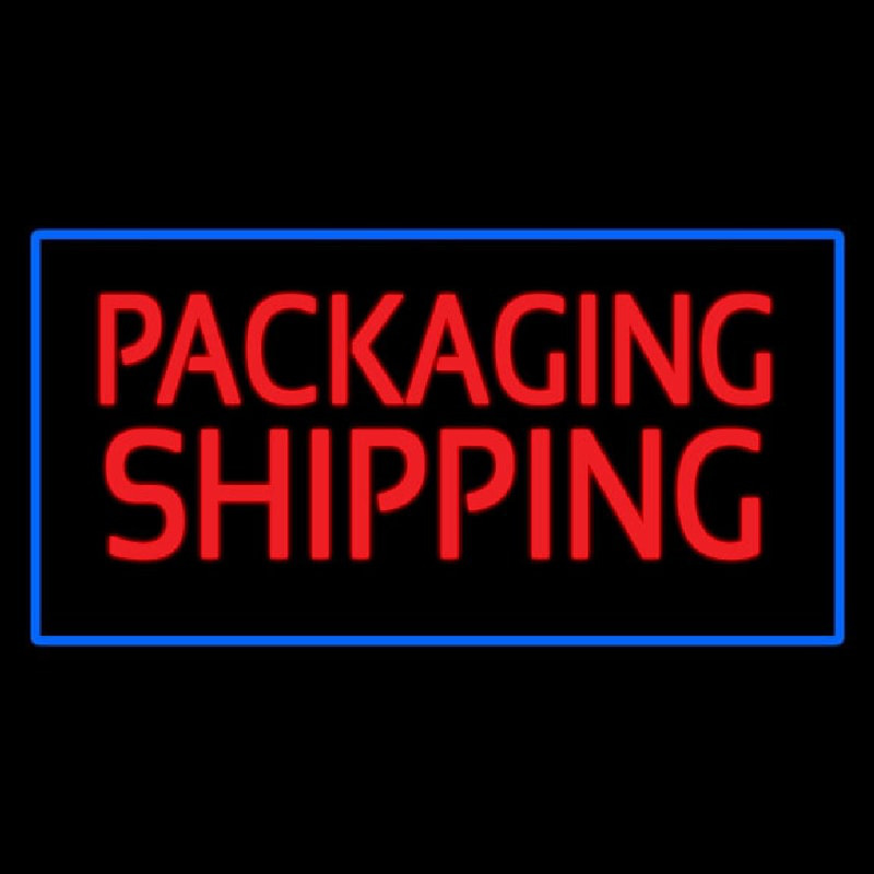 Packaging Shipping Blue Rectangle Neontábla