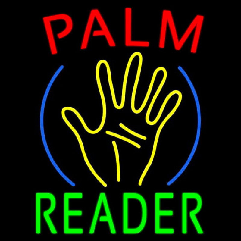 Palm Reader Hand Logo Neontábla