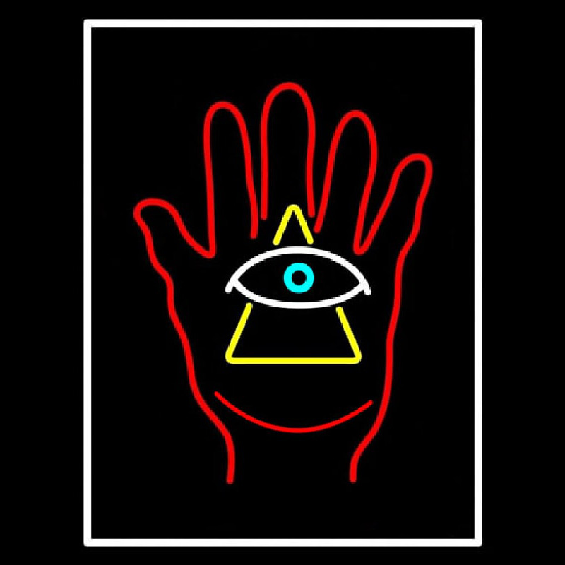 Palm With Eye Pyramid Neontábla