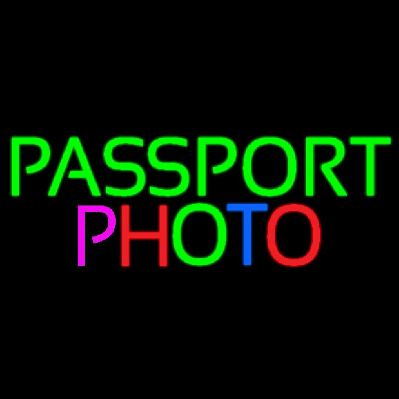 Passport Multi Color Photo Neontábla