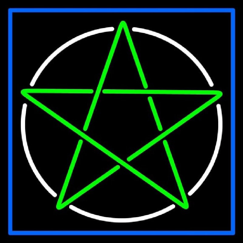 Pentacle With Border Neontábla