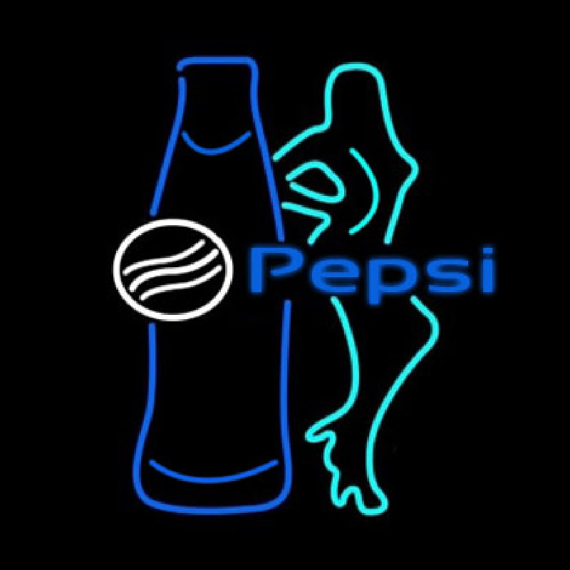 Pepsi Bar With Bottle And Girl Neontábla