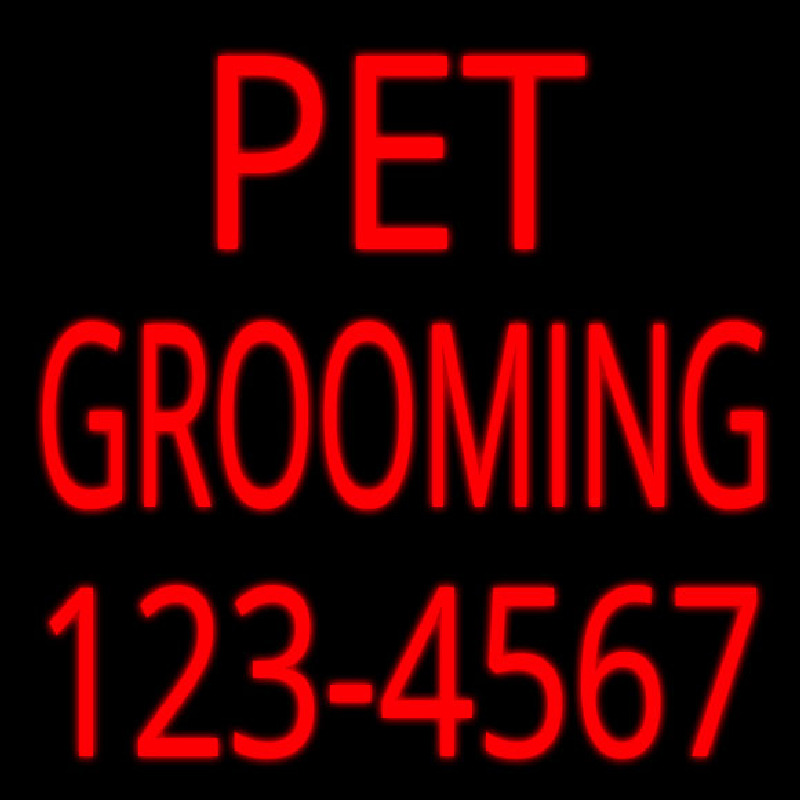 Pet Grooming With Phone Number Neontábla