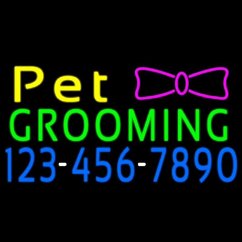 Pet Grooming With Phone Number Neontábla