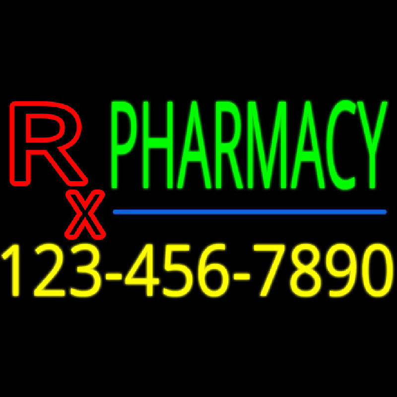 Pharmacy With Phone Number Neontábla