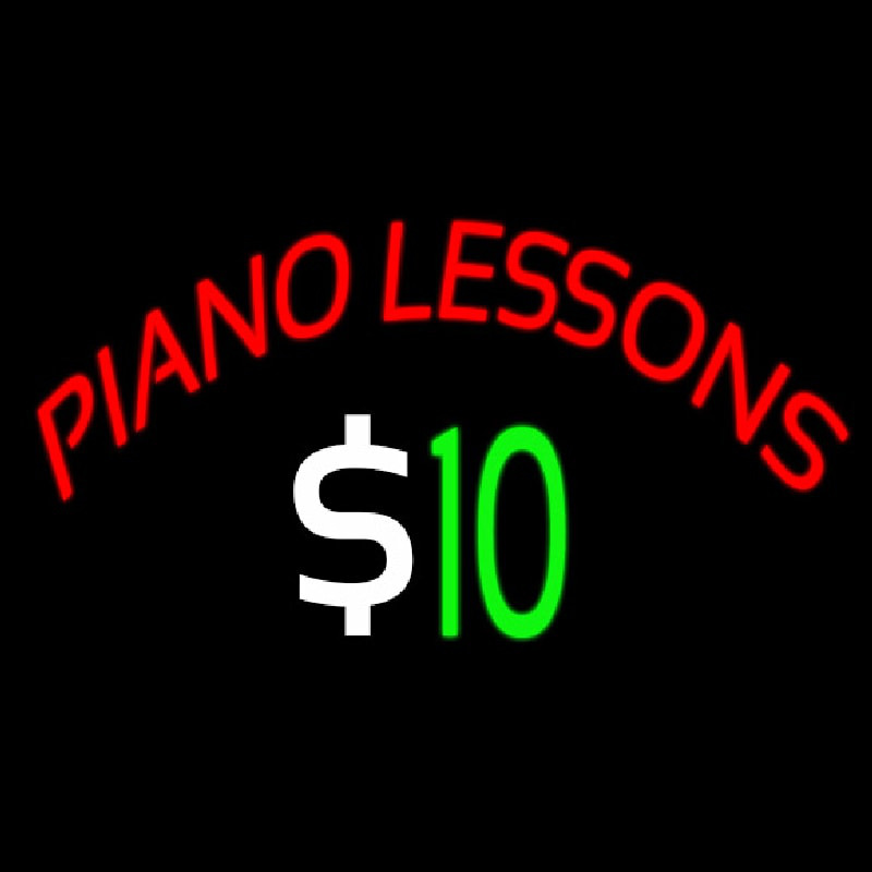 Piano Lessons Dollar Neontábla