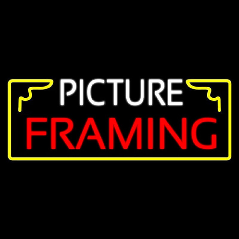 Picture Framing With Frame Logo Neontábla