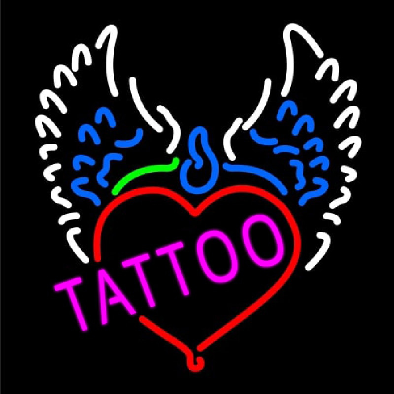 Piercing Tattoo Addiction Logo Neontábla