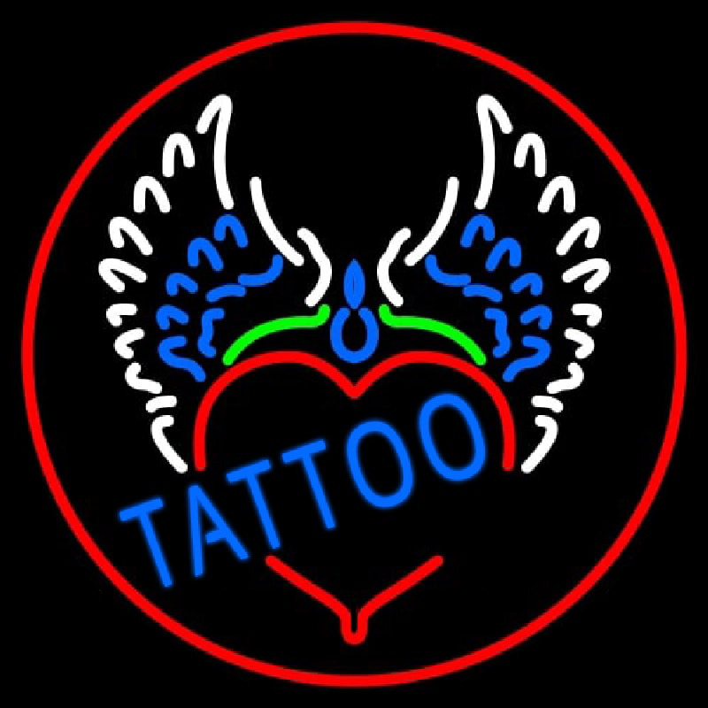 Piercing Tattoo Addiction Logo Neontábla
