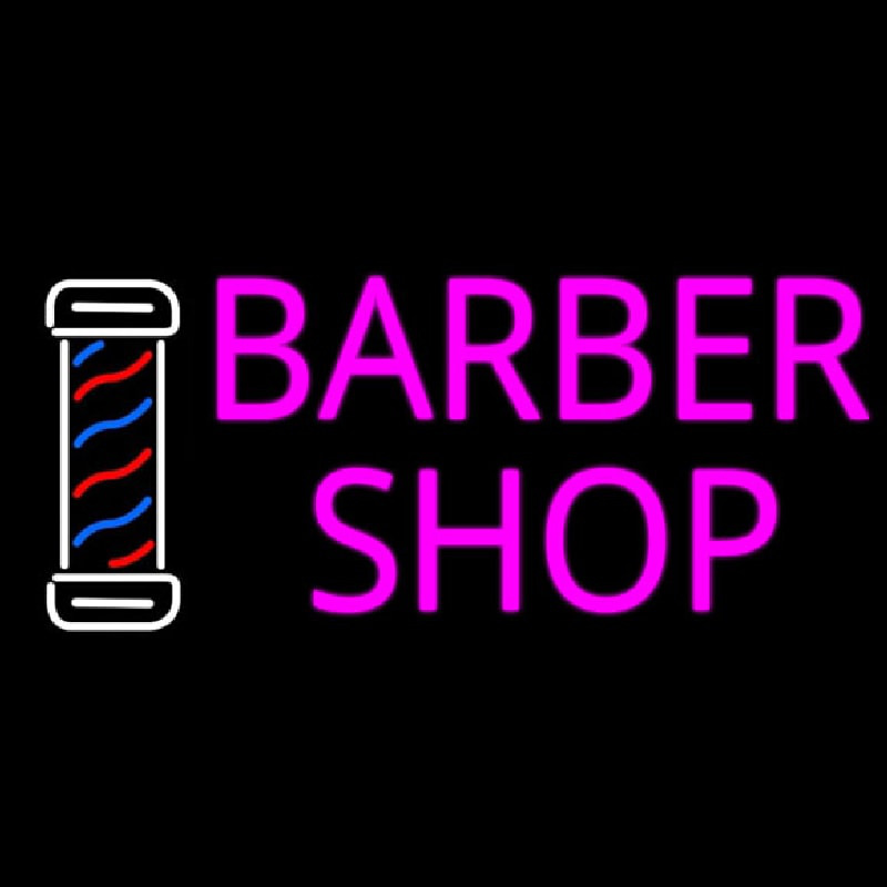 Pink Barber Shop With Logo Neontábla