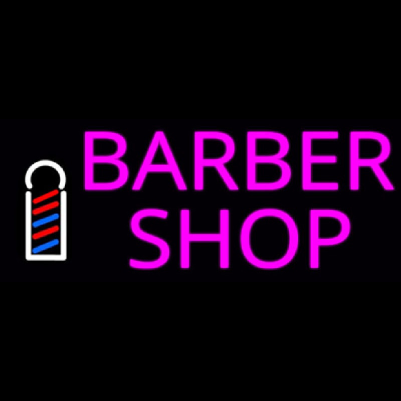 Pink Barber Shop With Logo Neontábla