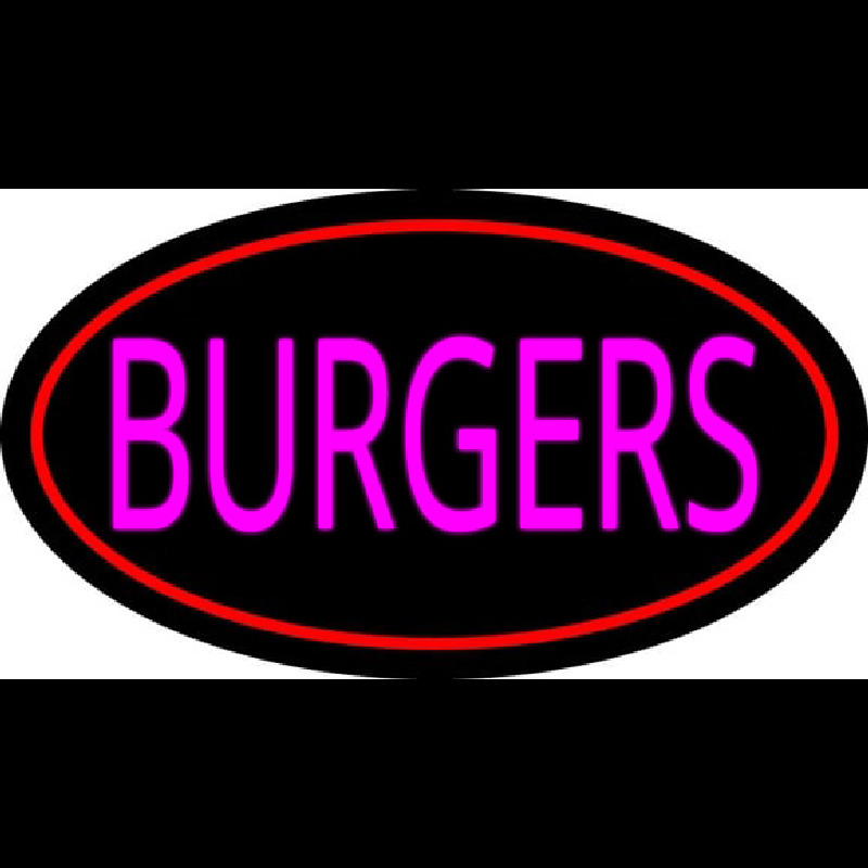 Pink Burgers Oval Red Neontábla