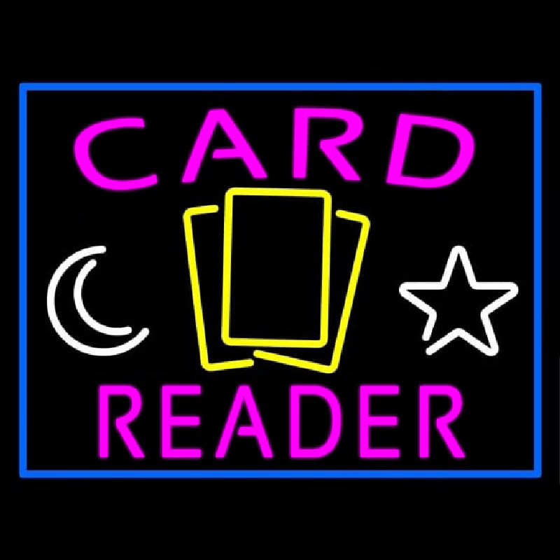 Pink Card Reader Blue Border Neontábla