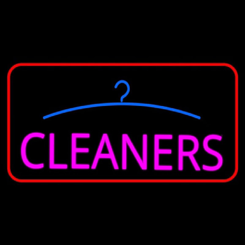 Pink Cleaners Logo Red Border Neontábla